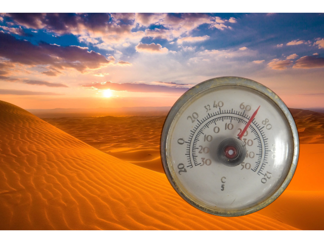 thermometer in a hot environment